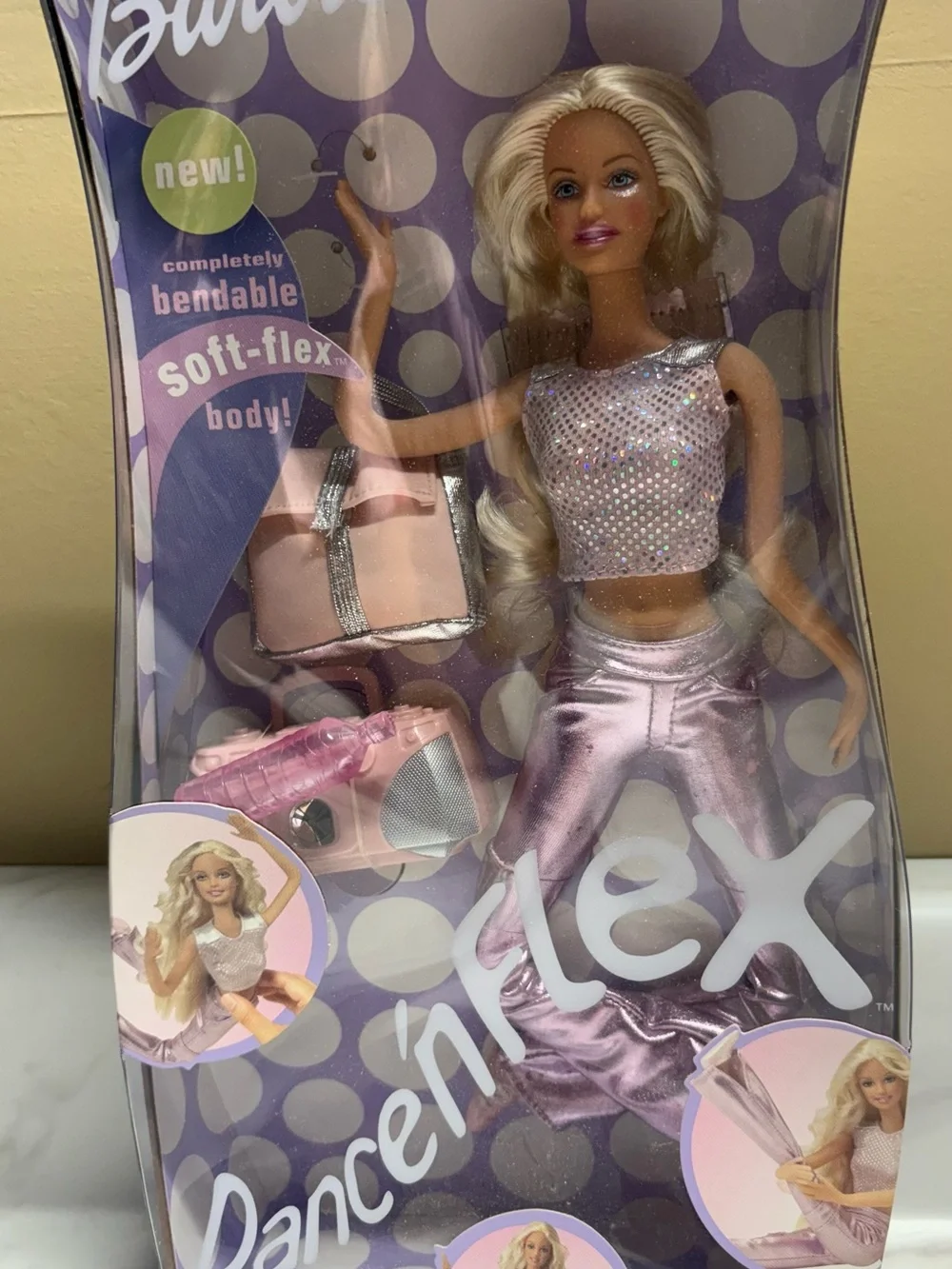 Mattel Barbie Doll - Lavender and White Polka Dot Packaging